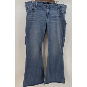Women's Hollister Low-Rise Vintage Flare Leg Denim Blue Jeans Size 21/20R Stretc